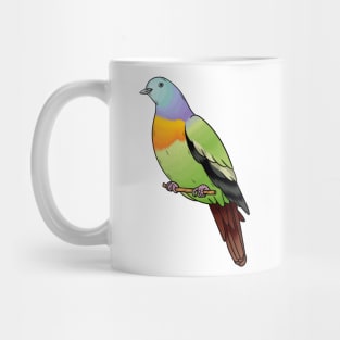 Pink-necked green pigeon bird cartoon illustration Mug